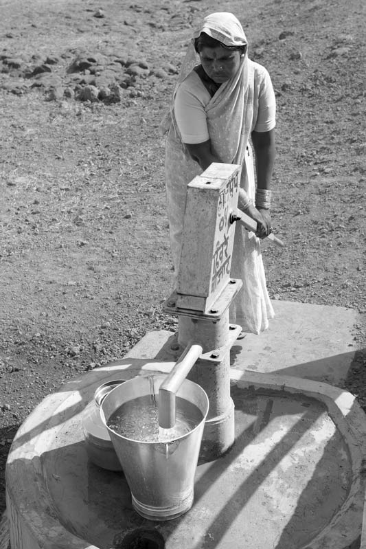 Leaving No One Behind: Human Right to Water in India - community handpump facilitates residents with water access in Ahmednagar district, Maharashtra